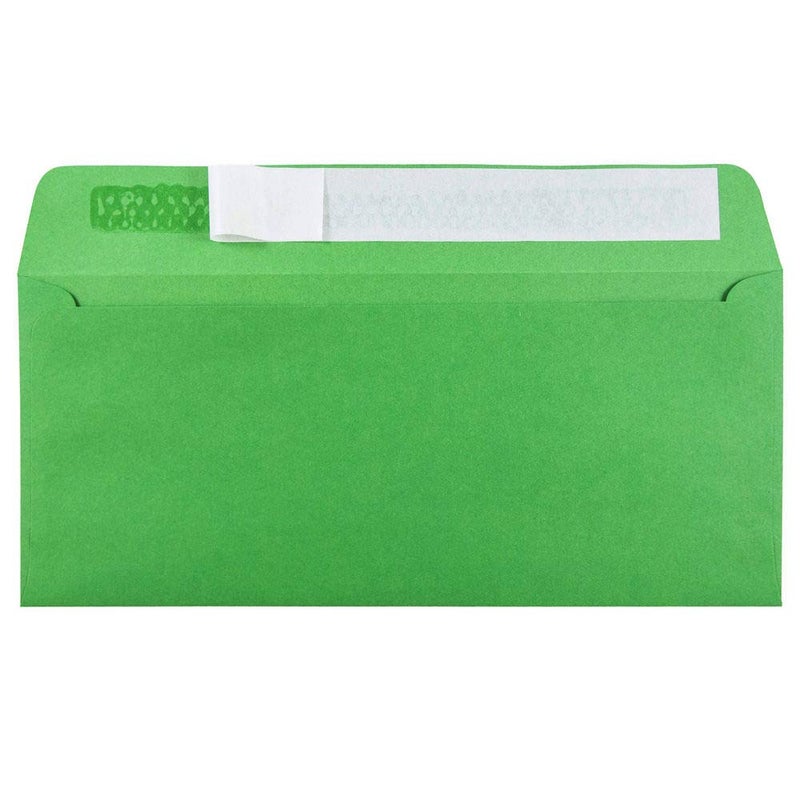 JAM PAPER #10 Business Colored Envelopes with Peel and Seal Closure - 4 1/8 x 9 1/2 - Green Recycled - 100/Pack - Image 2